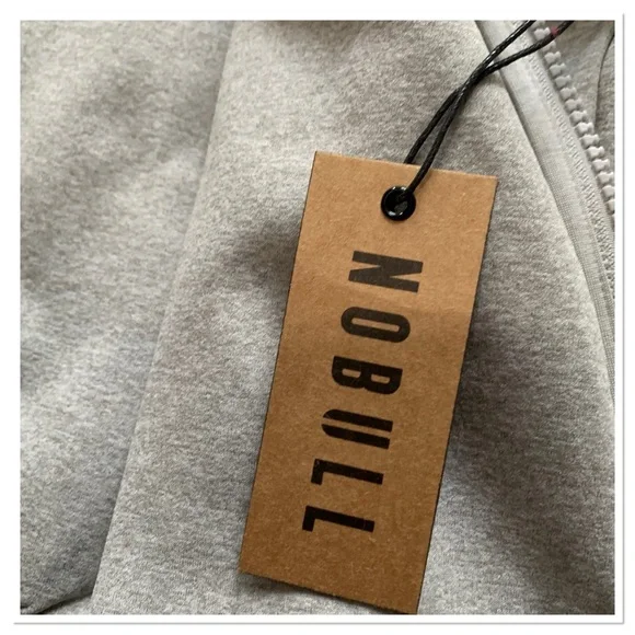 NWT NOBULL Zip Up Hooded Athletic Jacket Heathered Gray Size Small - Picture 7 of 9